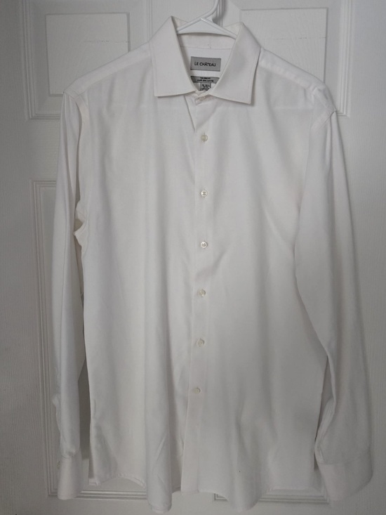 le chateau Other - le chateau White Men's Long Sleeve Dress Shirt